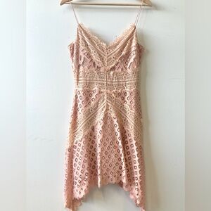 Lace Overlay Pink Dress